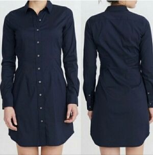 UNTUCKit Women's Long-Sleeve Navy Blue Shirt Dress, Women's Size 4